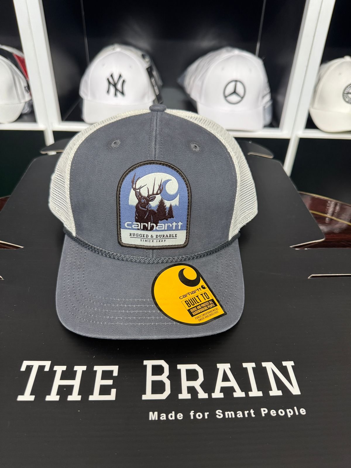 Carhartt patch trucker cap Grey front with White Mesh