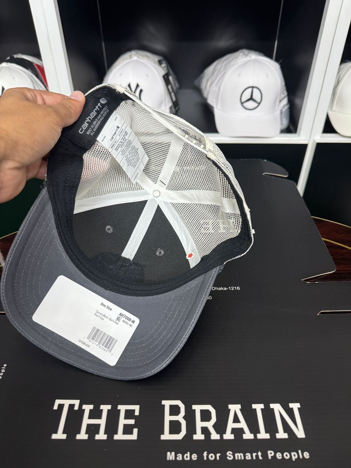 Carhartt patch trucker cap Grey front with White Mesh