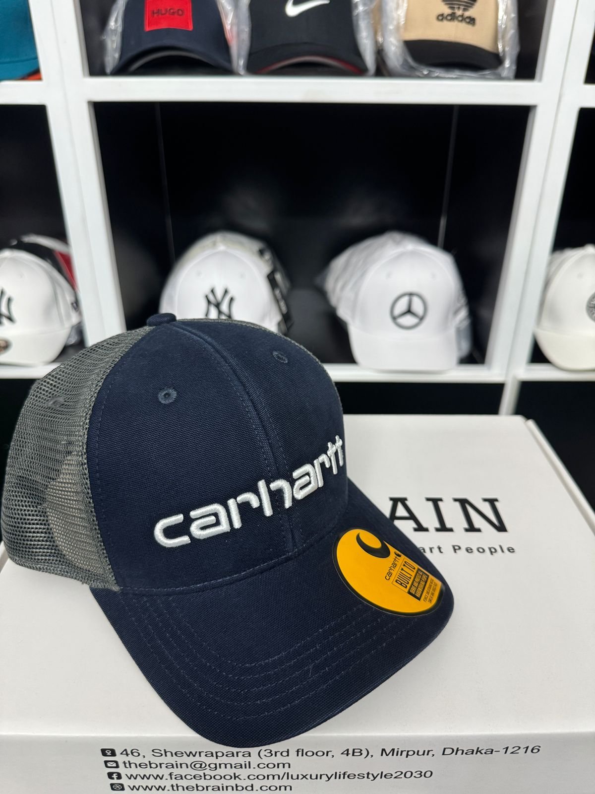 Carhartt trucker Style Navy blue With Grey Mesh
