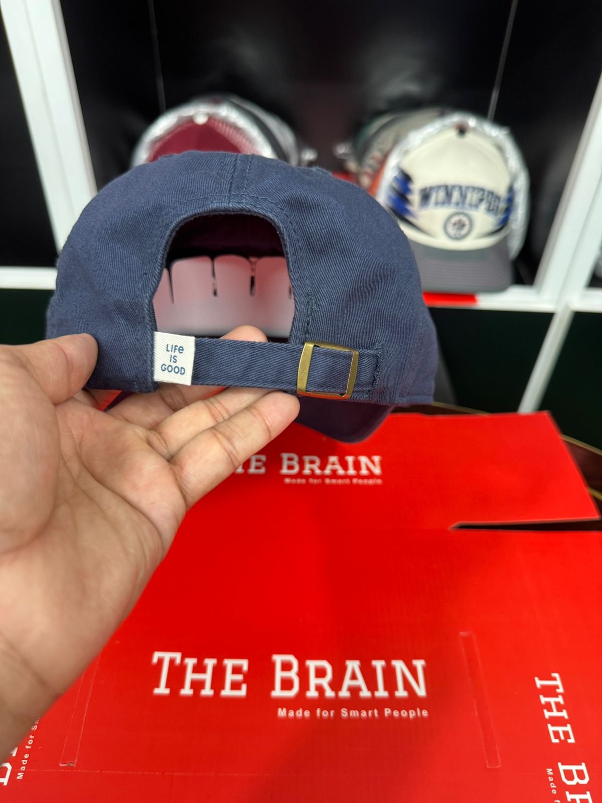 Life Is Good Embroidered Wine Glass Dad Cap (Adjustable)