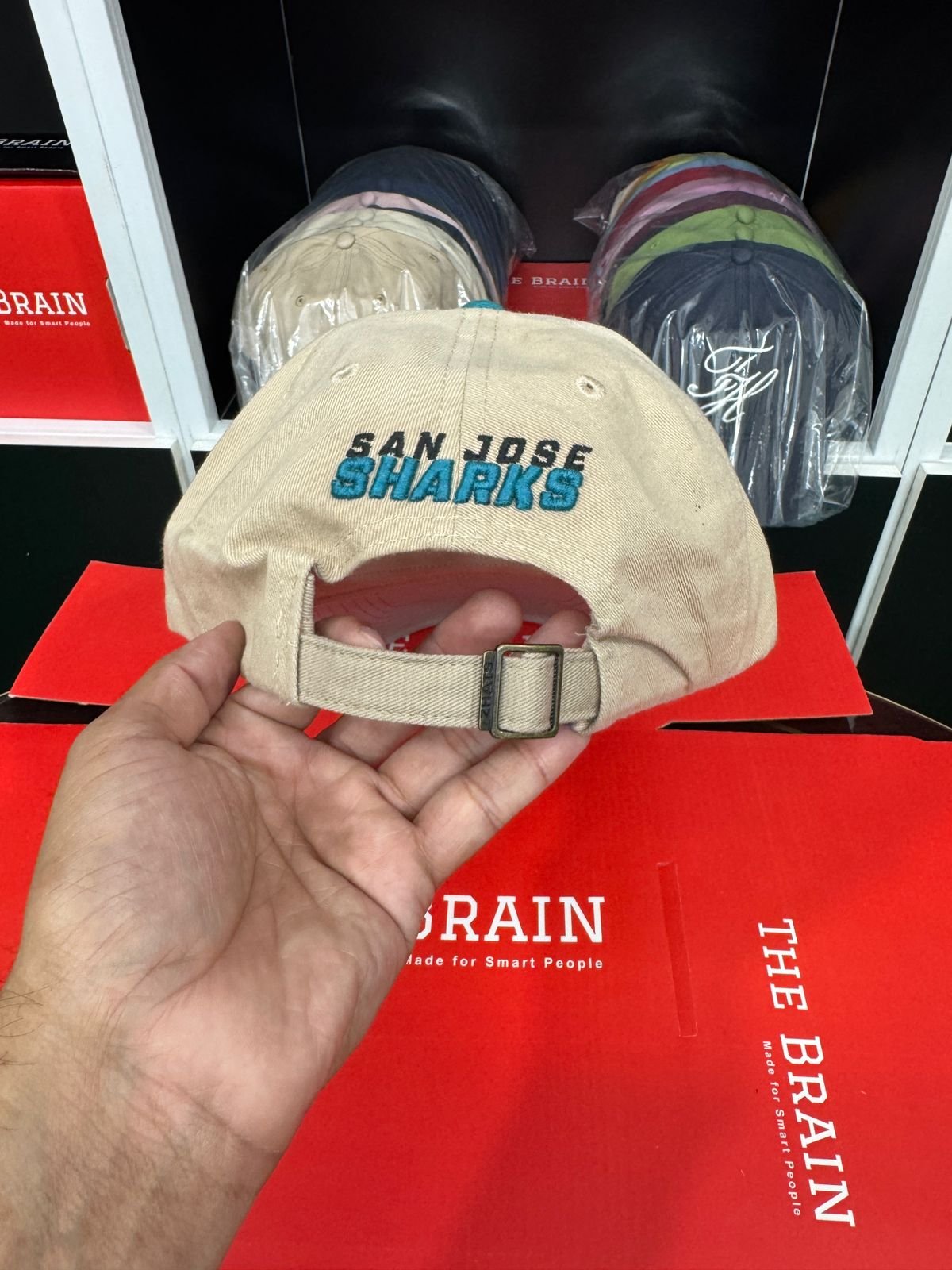 Zephyr San Jose Sharks Embroidered Logo Adjustable Cap (Strapback Dad Hat)